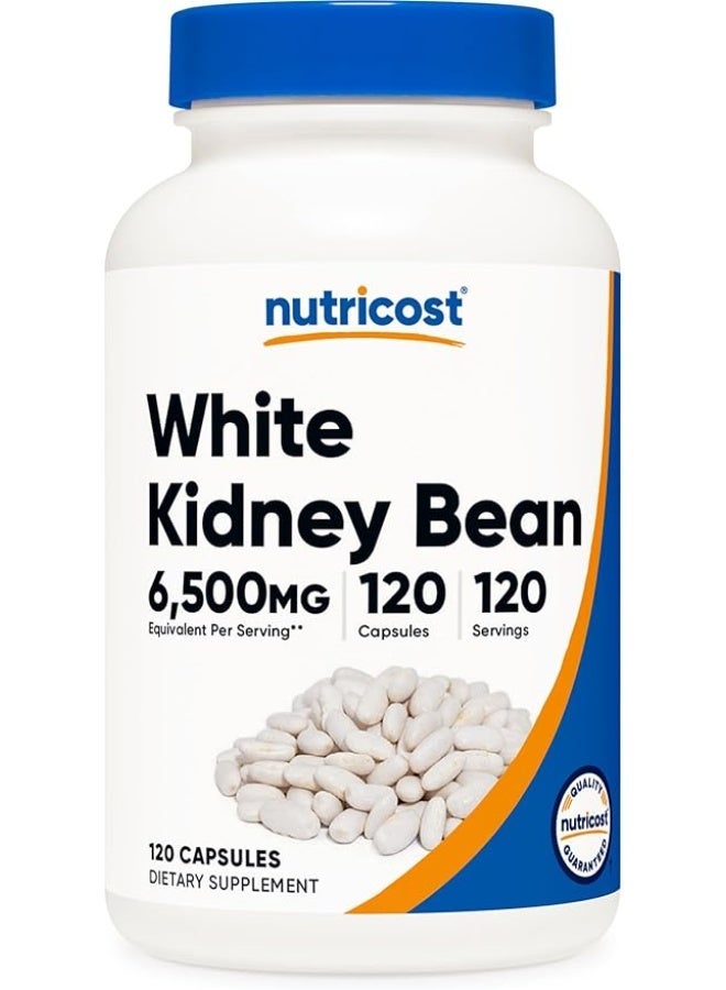 Nutricost, White Kidney Bean, 6,500 mg, 120 Capsules - Image 1
